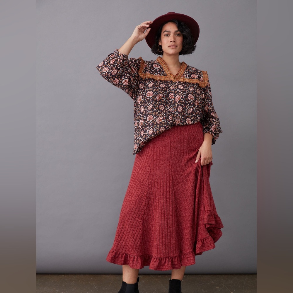 ANTHROPOLOGIE PAULINE MIDI SWEATER SKIRT